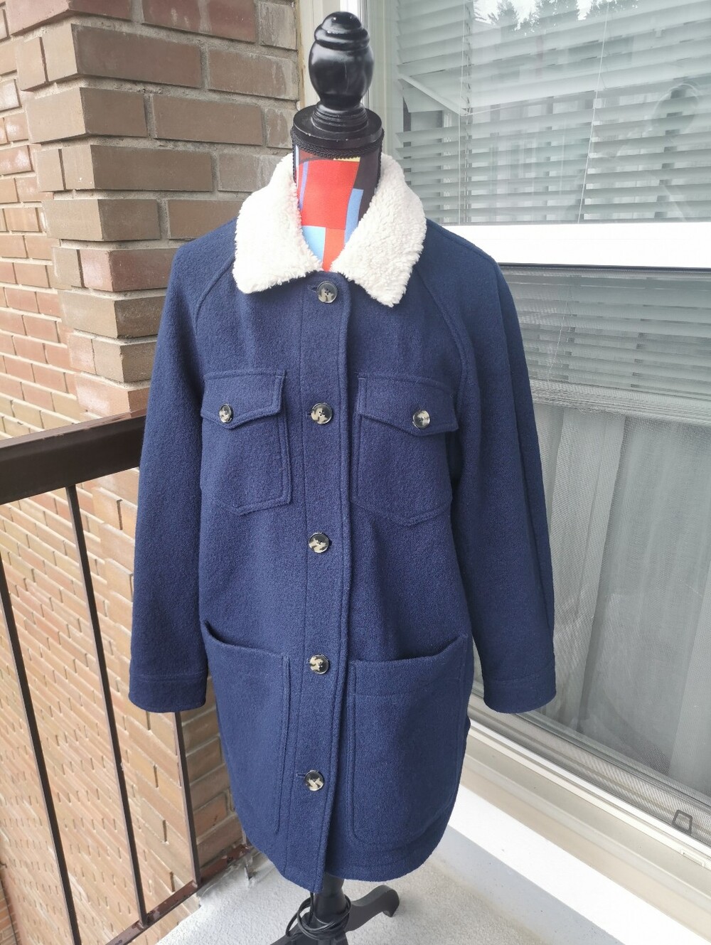 Aritzia Wilfred Free Pacific Merino Wool Shirt Jacket - Navy M